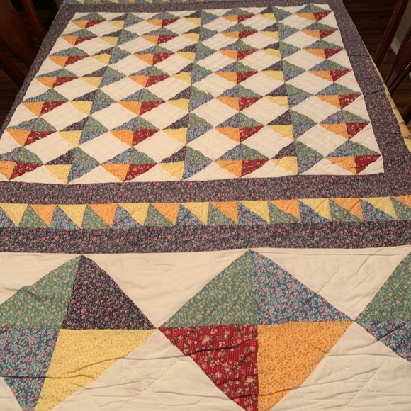 Handmade Vintage Cotton Quilt Broken Dishes Pattern Full/Queen 80X84 - Picture 6 of 14